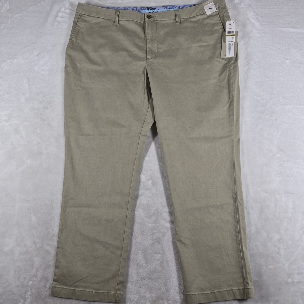 Tommy Bahama Boracay Flat Front Pants Men's 44x30 Beige Stretch Comfort NWT